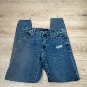 Express Blue Straight Leg Jeans